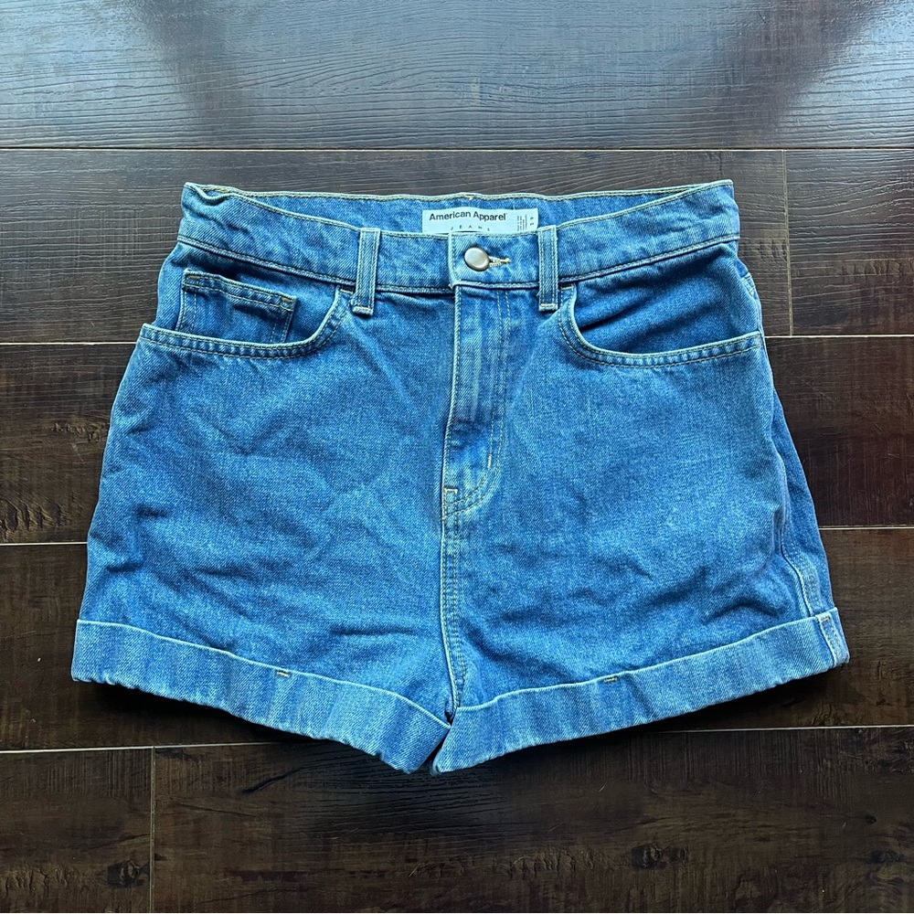 American Apparel High Waisted Denim Jean Shorts!